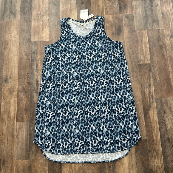 Sleeveless Dress (NWT)- Blue Leopard Print- XL - Picture 1 of 4